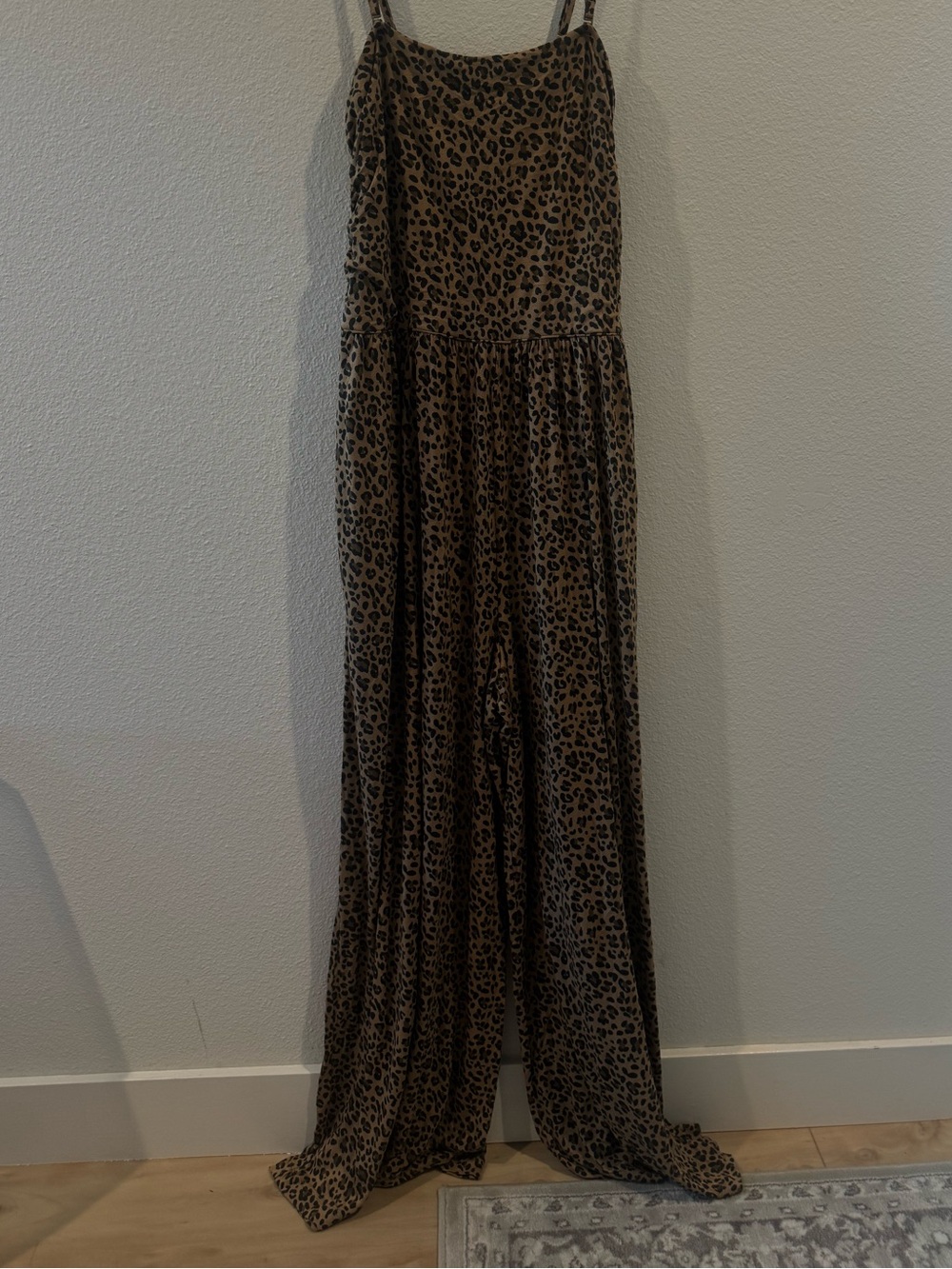 American Eagle Leopard Print Wide-Leg Jumpsuit